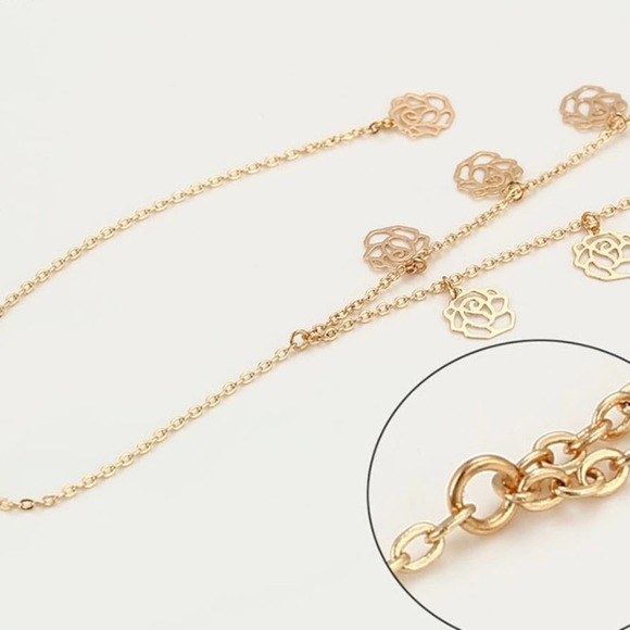 Beautiful Roses Y Necklace 18k Gold Plated - Picture 3 of 7